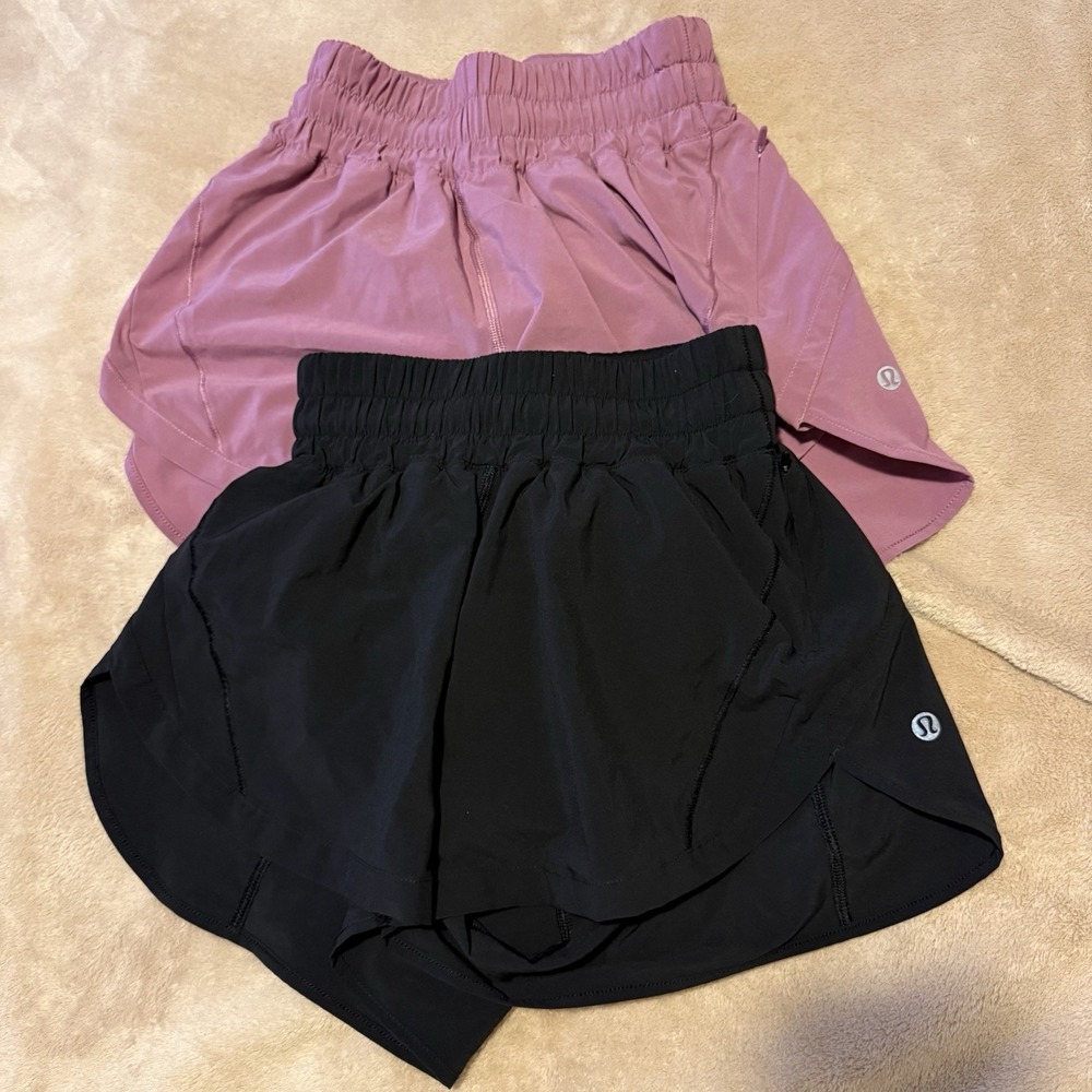 Lululemon Track That High-Rise Lined Running Short 3" Lot of 2 LW7B Size 2